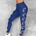 thumbnail image 3 of Women's Yoga Pants Workout Running Leggings High Waist Leggings Tights Blue S, 3 of 9