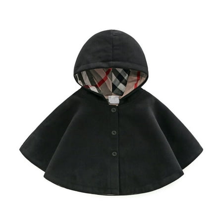 

Girls Winter Coat Autumn And Winter Hooded Capes For Boys And Girls Thermal Capes For Babies Outing Wear Shawls Children S Clothing For Woolen Windproof Girls Outerwear Jackets(Size:6-12 Months)