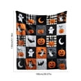 thumbnail image 3 of QISIWOLE Halloween Grid Pumpkin Cat Bat Ghost Crescent Moon Blanket, 51x40in Blanket for Couch Sofa Bed Camping, Ideal Gift for Kids Adults, 3 of 6