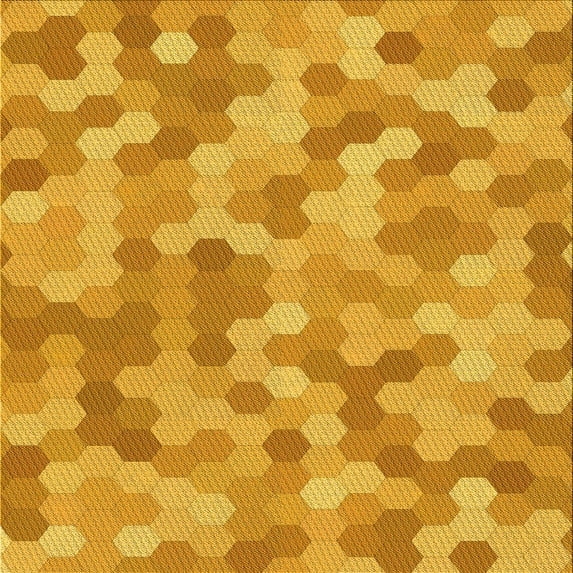 Ahgly Company Indoor Square Patterned Neon Orange Area Rugs, 4' Square