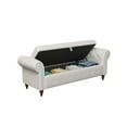 thumbnail image 4 of Pouseayar Linen Fabric Upholstered Ottomans Storage Bench Sofa, Beige, 4 of 7