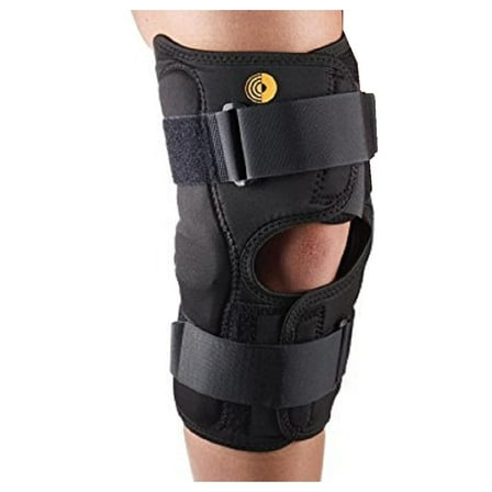 13' CoolTex Anterior Closure Wrap Around Hinged Knee Brace-4XL - Open Popliteal - Black