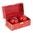 thumbnail image 2 of 2 Pieces Hand Massage Balls, Chinese Exercise Handballs with Storage Box, Durable, Compact Relaxation, Chinese Baoding Balls, for Kids Seniors Gossip Red, 2 of 8