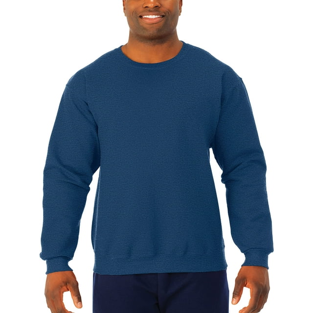 Jerzees Men's Adult Crew Sweatshirt, Vintage Heather Navy, Small