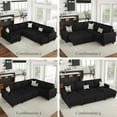 thumbnail image 4 of Belffin Plush Corduroy Modular Sectional Sofa Armrest Part Module for Sectional Sleeper Sofa with Pull Out Bed Black Couch, 4 of 9