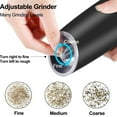 thumbnail image 5 of Tripumer Gravity Electric Pepper and Salt Grinder Set Adjustable Coarseness, Battery Powered with LED Light One Hand Automatic Operation (Black), 5 of 8