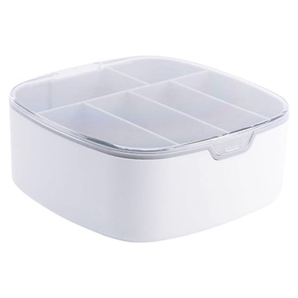 Methold Organizador de escritorio con tapa, caja de almacenamiento de de plástico para auriculares, contenedor de transporte de viaje de Carpetas de archivos Gris