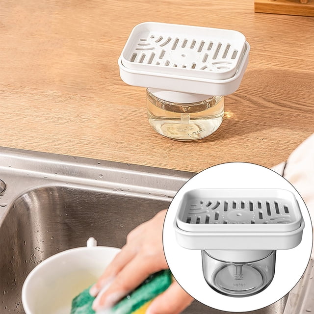 Cleaning ball Lotion Dispenser Countertop Kitchen Dishwashing Liquid Box Glass Laundry Liquid Bottle Refillable 280ml/9.9oz Soap Pump