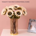 thumbnail image 3 of Viworld 6PCS Sunflowers Artificial Flowers 17" Long Stem Tall Artificial Sunflower Large Fake Sun Flowers Bulk Rustic Silk Faux Sunflowers with Stem for Home Wedding Party Decor(White), 3 of 7