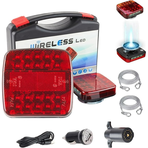 ZHIBO Wireless Magnetic Trailer Lights, Portable, with Battery Display, IP67, for Trucks SUVs Boats