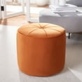 thumbnail image 2 of SAFAVIEH Hawkem Modern Velvet Ottoman, Orange, 2 of 7