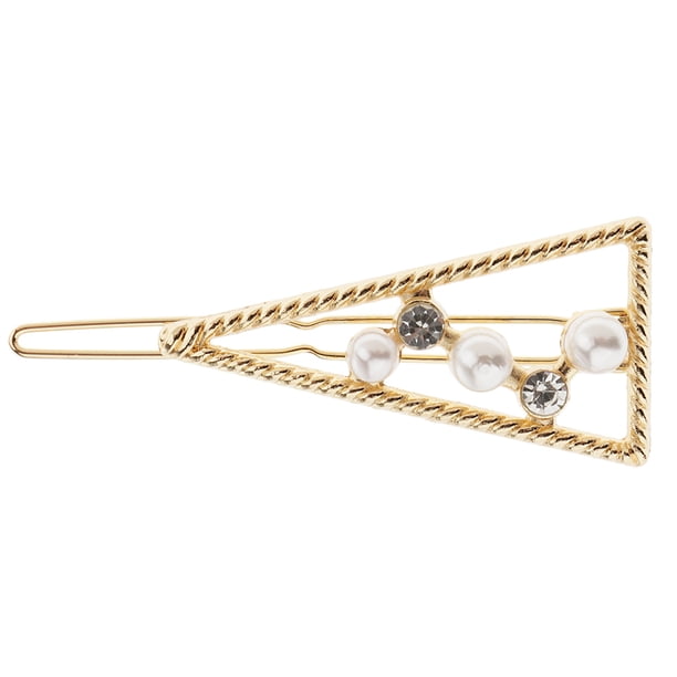 Pinzas para el cabello huecas de metal pinzas para el cabello horquillas para el cabello con y de imitación para niñas, , pein Triángulo