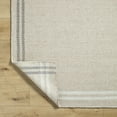 thumbnail image 4 of BoutiqueRugs Nimue Boho Hand Woven Wool Natural Fiber Area Rug - Farmhouse Bordered Solid Color Carpet for Living Room, Bedroom - Light Beige, Ivory, Black - 8' x 10' (8x10), 4 of 7
