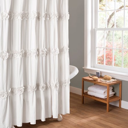 UPC 848742012864 product image for Lush Decor Darla Solid Polyester Shower Curtain  72x72  White  Single | upcitemdb.com