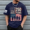 thumbnail image 2 of Flag Shirts for Men 250th Independence Day 1776-2026 Patriotic USA T-Shirt (Dark Blue,L), 2 of 5