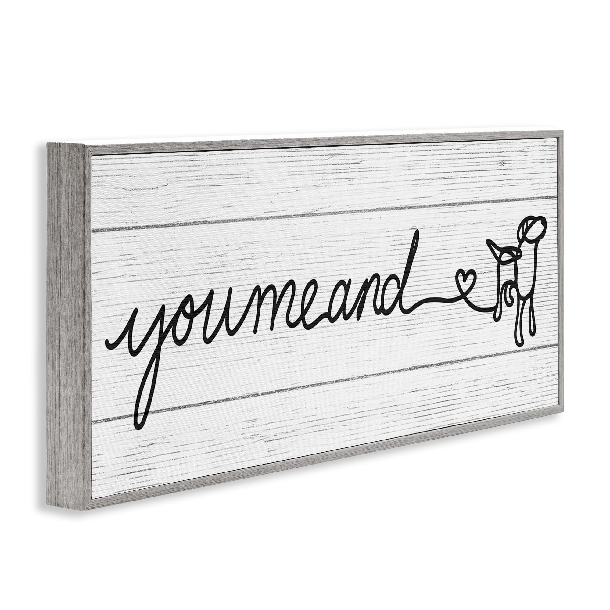 Stupell Industries Country You Me & Dog Typography Painting Gray Framed Art Print Wall Art, 30 x 13