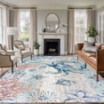 thumbnail image 2 of Coastal Crab Large Area Rugs for Bedroom Living Room, Soft Non Slip Carpet Bedside Rug, Nautical Beach Ocean Conch Coral Starfish Rectangular Floor Cover Kitchen Accent Rug 5'x8' for Office, 2 of 9