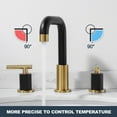 thumbnail image 3 of Wowow 8 in. Widespread Double Handle Bathroom Faucet in Black and Gold Included Pop-Up Drain and Aerator, 3 of 8