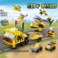 thumbnail image 5 of Bloques de construcción 6 en 1, coche de bomberos, camión de policía, grúa de ingeniería, dinosaurios, tanque, helicóptero, juego de ladrillos, juguetes para niños, 5 of 5