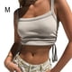 thumbnail image 5 of Sonducket Tops cortos para mujer, ropa de vendaje de cuello cuadrado sin mangas de poliéster para correr, ropa deportiva de Color sólido, ropa de calle Prendas para la parte del cuerpo Blanco METRO Sonducket AP011581-02, 5 of 6