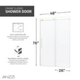thumbnail image 5 of Madam Series 48 in. x 76 in. Frameless Sliding Shower Door in Brushed Gold, 5 of 8