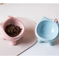 thumbnail image 6 of RimdGhov Cute Cat Food & Water Bowl Set - 2-Piece Handmade Ceramic Elevated Bowls, Pet Supplies (Beige + Purple), 6 of 15