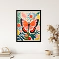 thumbnail image 4 of Butterfly Henri Matisse Style Bright Painting Leaves Fronds and Floral Blooms Spring Art Print Framed Poster Wall Decor 12x16 inch, 4 of 5