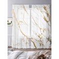 thumbnail image 3 of White Gold Abstract Sheer Curtains 84 Inch Length 2 Panels Set, Modern Marble Geometric Voile Window Treatment Rod Pocket Curtains Sheers Drapes for Bedroom/Living Room/Kitchen 52"x84"x2, 3 of 7