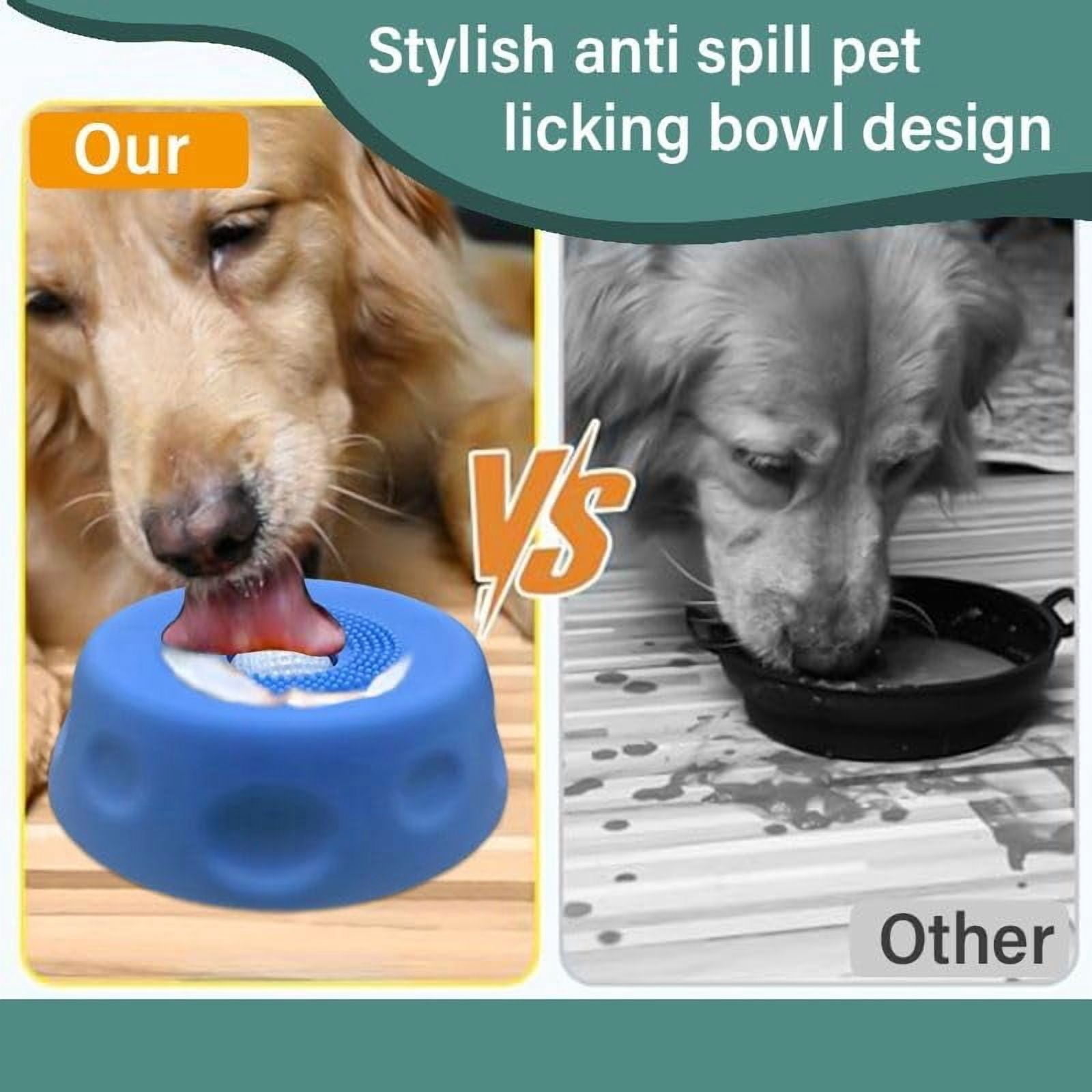 Slow Feeder Dog Lick Bowl with Rolling Ball – Anti-Slip Silicone Puzzle Feeder for Liquid Treats, Bone Broth, Yogurt, Wet Food – Anxiety Relief Enrichment Toy for Large Medium Small Dogs  Cats(Black)