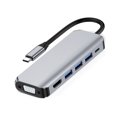 thumbnail image 1 of Répartiteur de Concentrateur USB Type-C 4 en 1 Interface Multimédia HD Adaptateur VGA Adaptateur USB-C Convertisseur pour Moniteur Projecteur, 1 of 8
