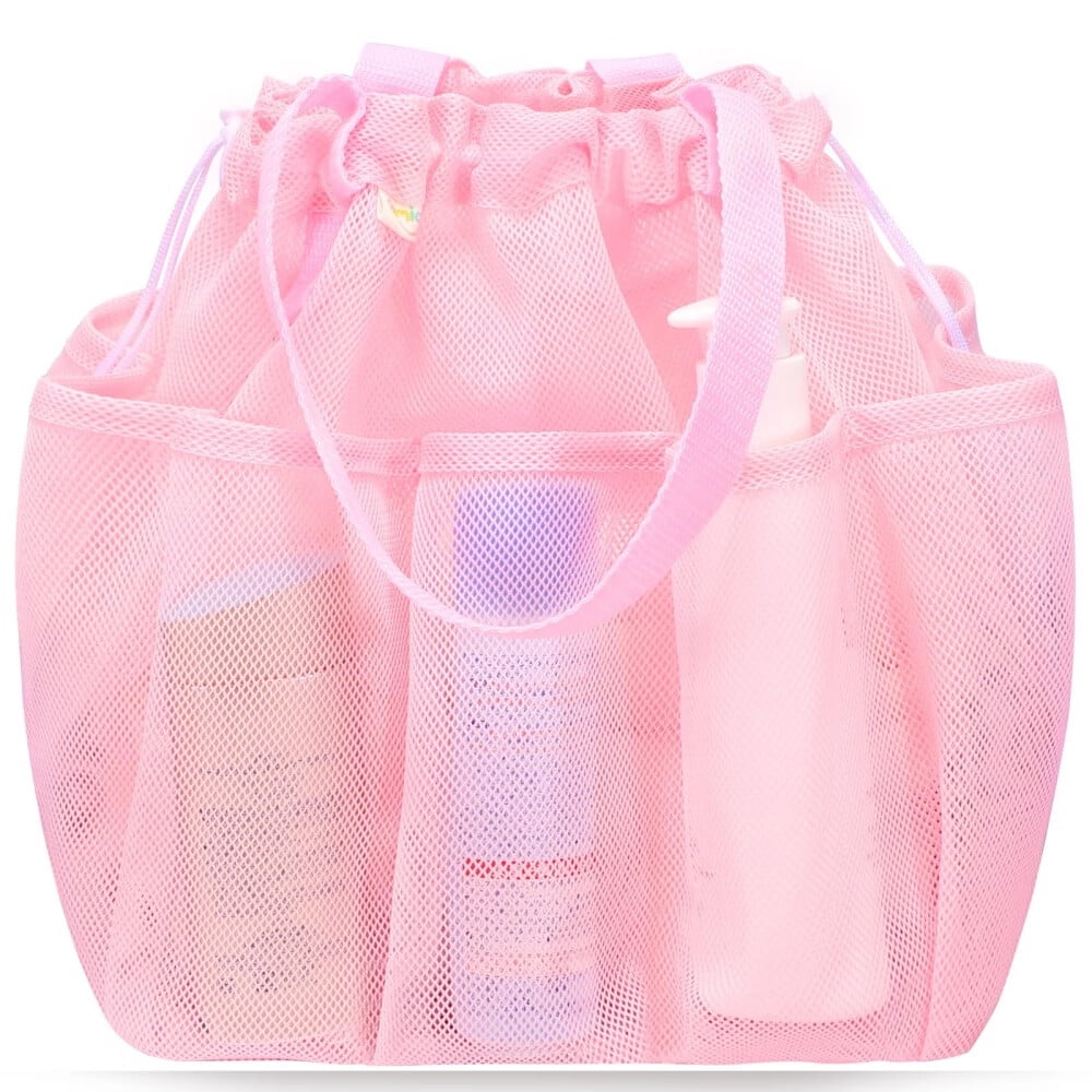 Mesh Shower Caddy Portable with Drawstring,Dorm Room Essentials for College Students Girls,Large Shower Bag for Camping,Swimming,Gym,Travel,Bathroom