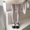 thumbnail image 2 of THDHVS Girls Socks,Socks for Girls,Girls Sheer Tights with Allover Mesh Patterns for Ultimate Breathability Footed Tights Are Ideal for Wear Under Dresses and Skirts Base Layer White 0-4 Years, 2 of 4