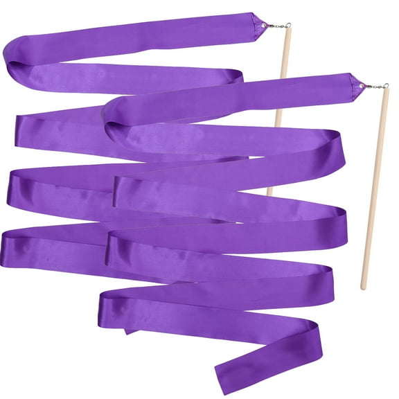 MEIBUTYUP Gymnastics Ribbons with Wooden Handles, 2 Pieces - Rhythmic Dance, Performance, Exercise Accessories