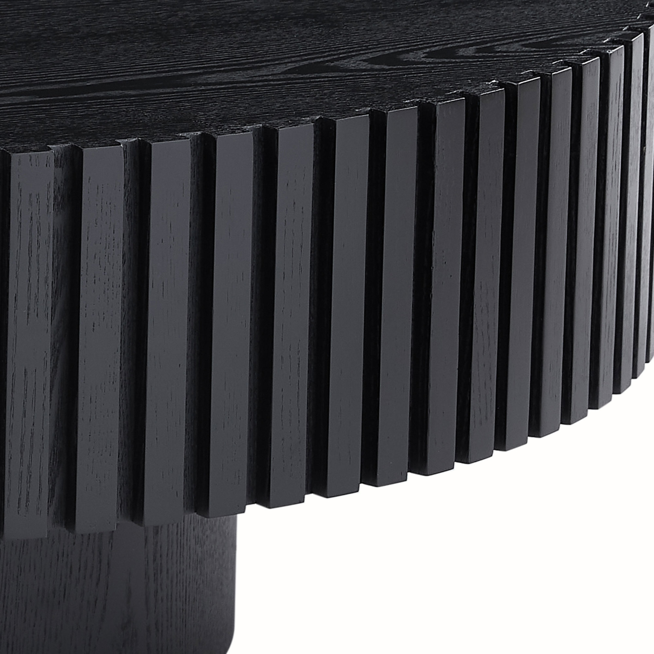 Noble House 35.43" Round Drum Coffee Table, with Sturdy Pedestal, Modern Mid Century Mushroom Design, Matt Black