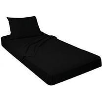 Gilbins Jersey Knit 3 Pc. Cot Size Camp Sheet Set Black