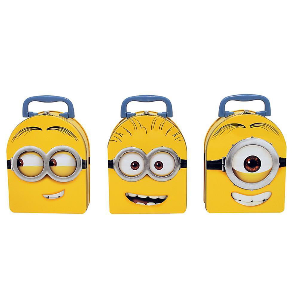 Minion Face Yellow Colored Mini Kids Tin Lunch Box