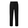 thumbnail image 3 of Womens Fleece Lined Sweatpants Tall with Pocket Solid Color Trousers Stretchy Flowy Pants for Women High Rise Pants Black XL, 3 of 6
