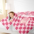 thumbnail image 4 of Erosebridal Girls Pink Bowknot 7-Piece Twin Bedding Sets,Kids Geometric Grid Printed Bedding Comforter Set,Reversible, 4 of 7