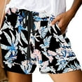 thumbnail image 5 of Stamzod Oversized Shorts for Women Summer Floral Printing Lightweight Elastic Waist Shorts Casual Loose Drawstring Shorts for Women Black A XXL, 5 of 6