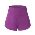 thumbnail image 3 of FUNUONY Women's High Waist Workout Shorts Breathable Dolphin Split Elastic Lounge Yoga Shorts Yoga Compression Leggings Women Shorts Workout Shorts Pants Purple Xl, 3 of 5