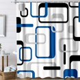 thumbnail image 2 of Modern Blue White Shower Curtain, Black and Blue Geometric Fabric Shower Curtains Set, Waterproof Shower Curtains for Bathroom,72 x 72 inch, 2 of 6