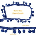 20 Yards Mini Pom Pom Trim (Blue) Ball Fringe Ribbon Sew on DIY Craft