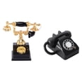 thumbnail image 1 of 2pieces 1:12 Scale Dollhouse Miniature Retro Vintage Style Telephone Model Life Scene Living Room Bedroom Decoration Toys, 1 of 8
