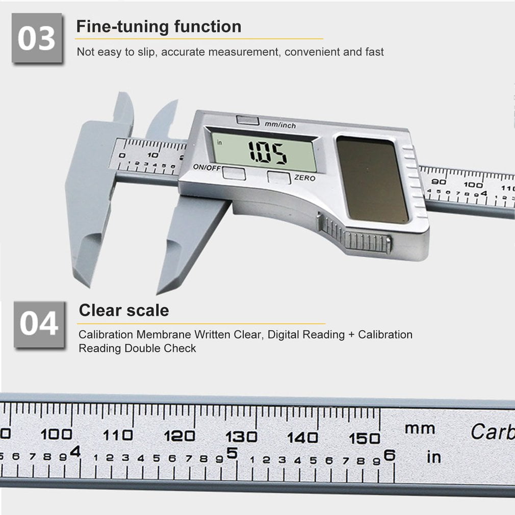 Professional 0-150mm LCD Digital Vernier Caliper Gauge Precision Measuring Tool 