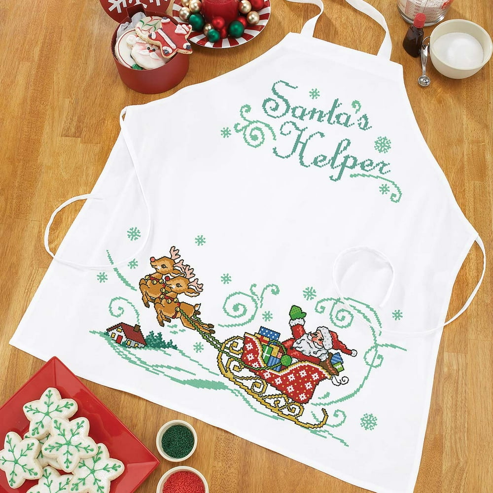 Herrschners® Holiday Village Apron Stamped CrossStitch