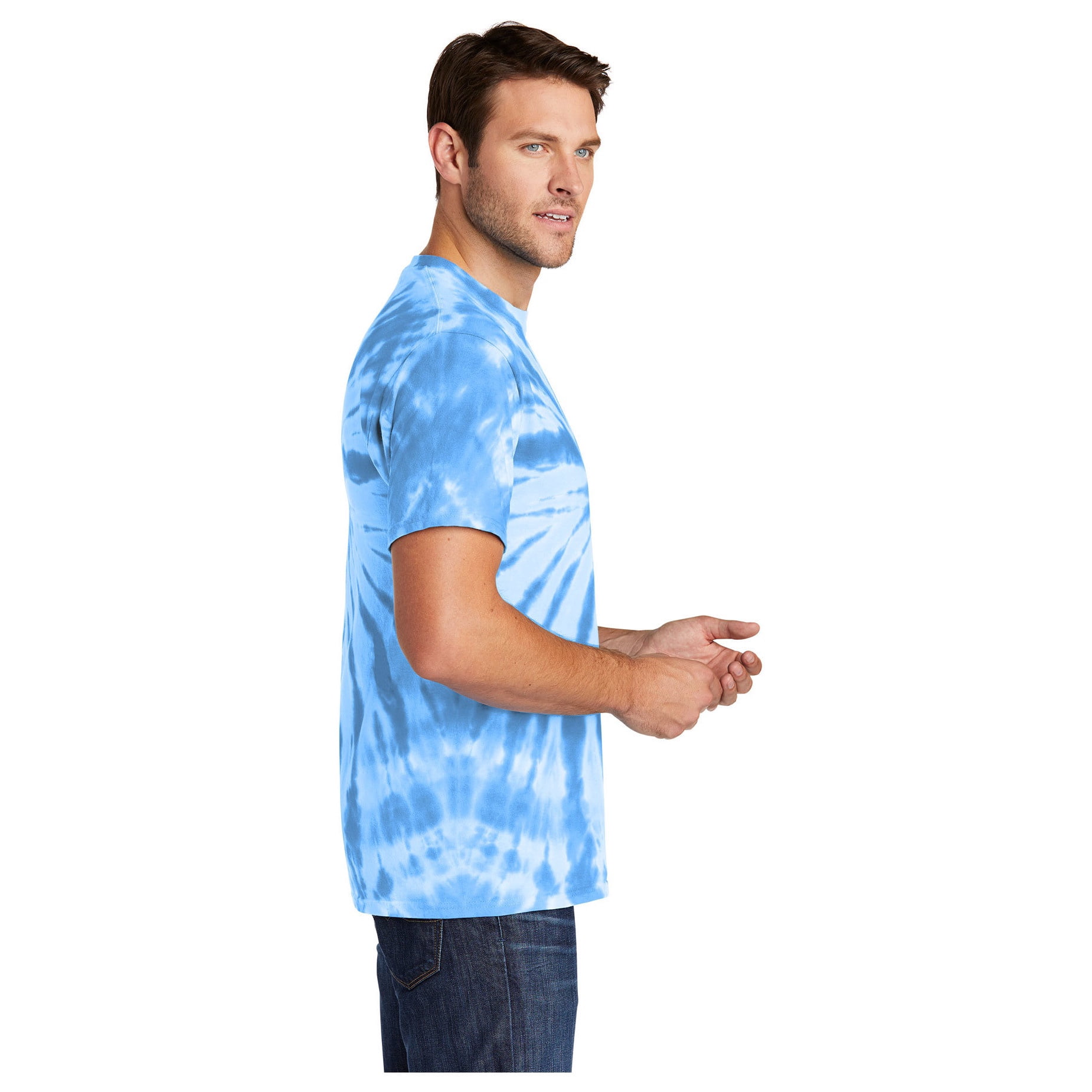 Port & Company Unisex Tie-Dye T-Shirt - Turquoise, XXX-Large, 100% Cotton - View #5