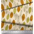 thumbnail image 3 of Soimoi Rayon Fabric Leaves Block Print Sewing Fabric Yard 56 Inch Wide, 3 of 5