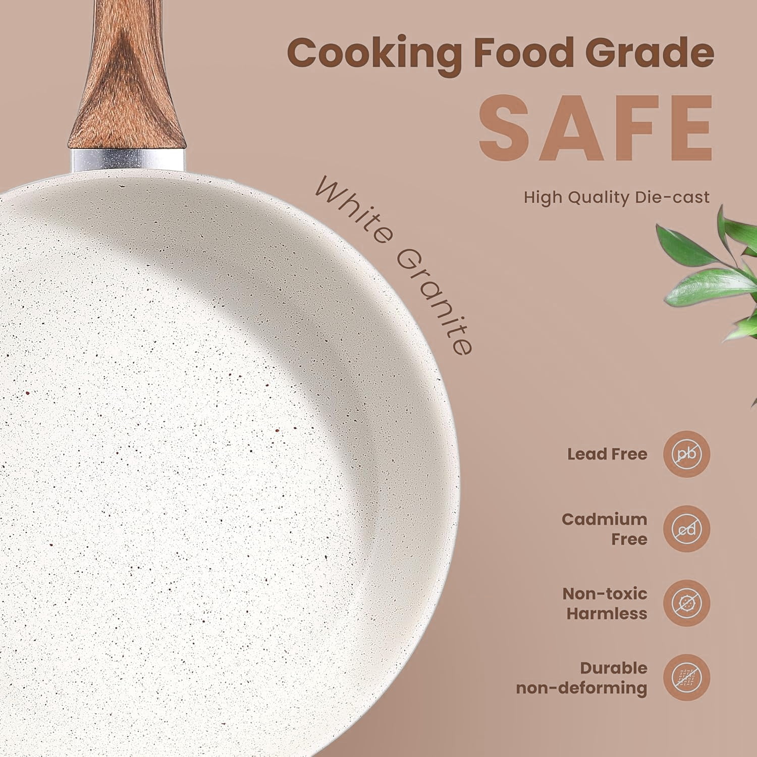 17pcs Pots and Pans Set, Nonstick and Non-Toxic Cookware Set with Stay-Cool Handles, Induction Compatible, Oven Safe, White