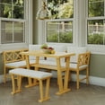 thumbnail image 6 of YIYADO Farmhouse Solid Wood Dining Room Corner Set, Seating 6, Space Saving High Top Corner Table with Bench and Chair, Natural + White, 6 of 6