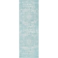 thumbnail image 1 of Unique Loom Richmond Medallion Border Rug  2' x 6' Runner Aqua/Ivory, 1 of 1